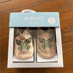 Robeez Metallic Gold Butterfly Baby Shoes